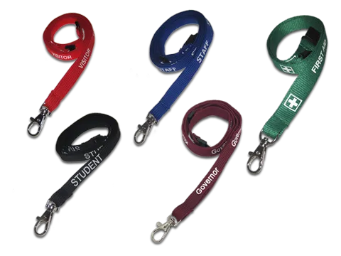 Pre-printed stock role lanyards