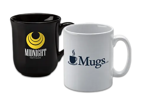 Screen printed promotional mugs