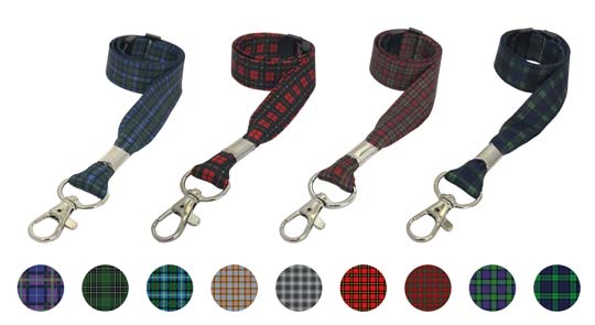 printed tartan lanyard