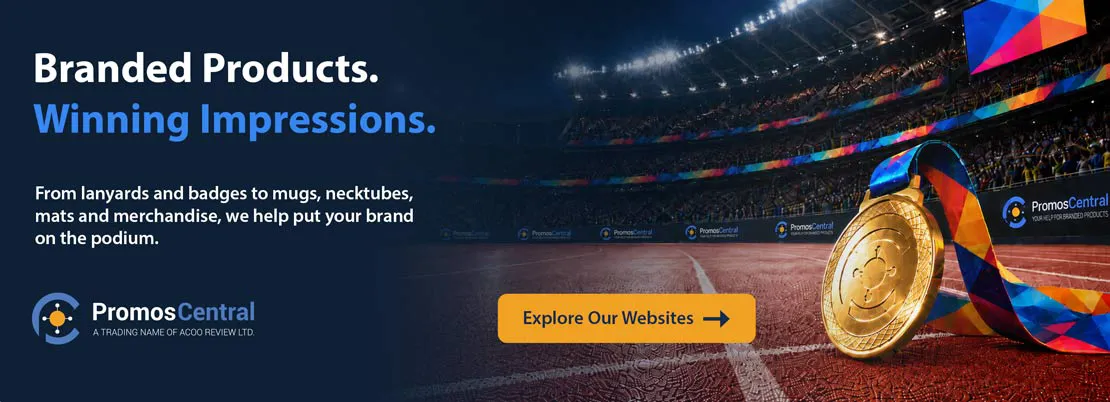 Promos Central's Range of  Promotional Products Website - PromosCentral Branded Football Hitting the Back of the Net.