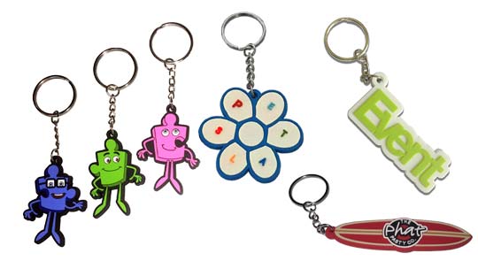 moulded PVC rubber keyrings